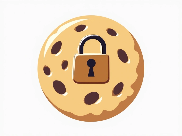 Ikona ciasteczka z kłódką, symbolizująca bezpieczeństwo danych i kontrolę użytkownika nad plikami cookie.